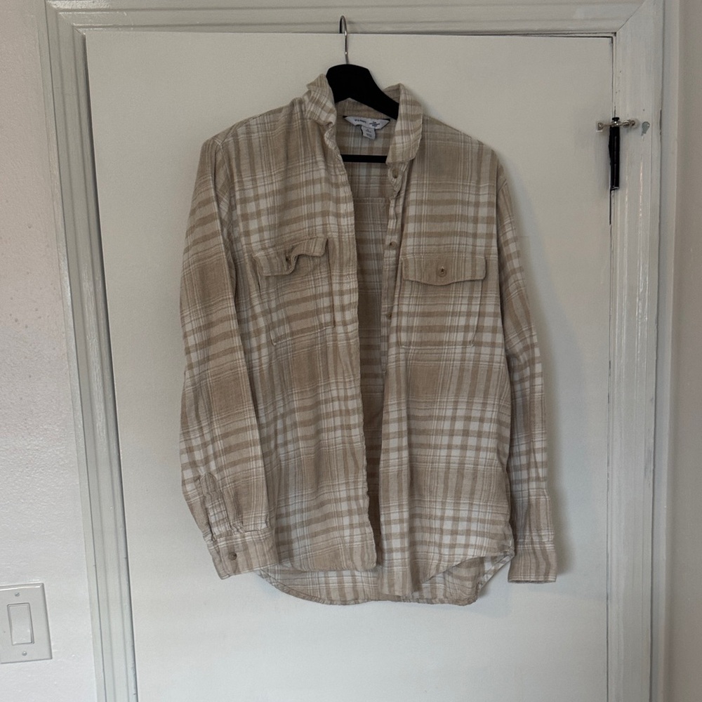Old Navy Beige Checkered Shirt